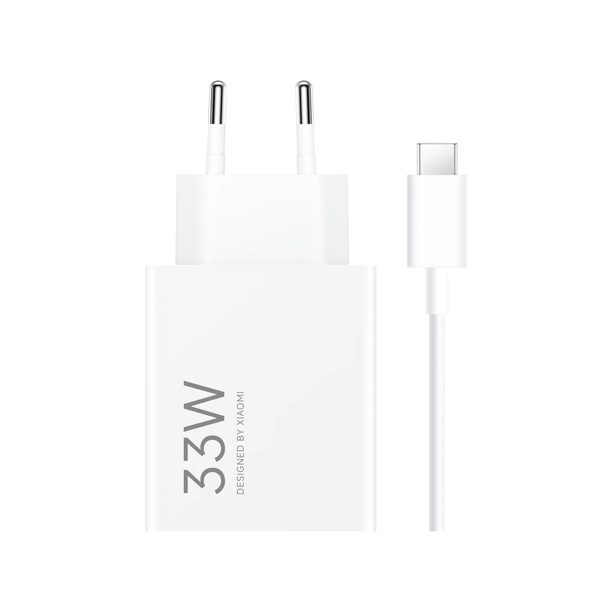 White charging cable and adapter with '33W' marking on a white background